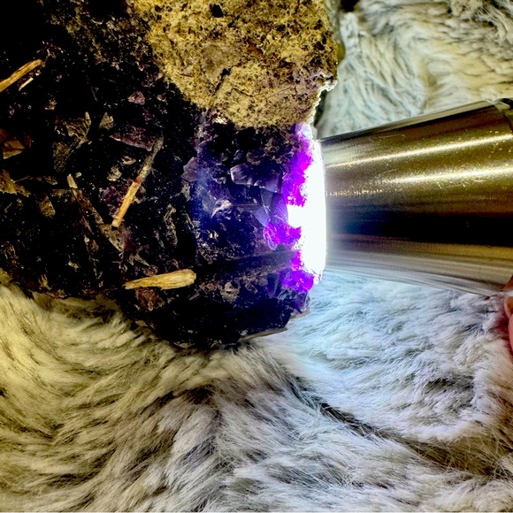 Dark Purple Cubic Fluorite Cluster 2.37 lb 4.5x5” Display